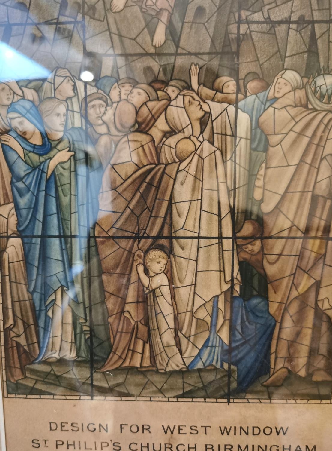 Thomas George Bowman, After Sir Edward Coley Burne-Jones, watercolour of the stained glass design - Image 3 of 6