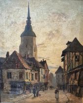 Pierre le Boeuff, French (1899 - 1920), oil on canvas, 'La Tour d' Herlage, Dinan', signed by