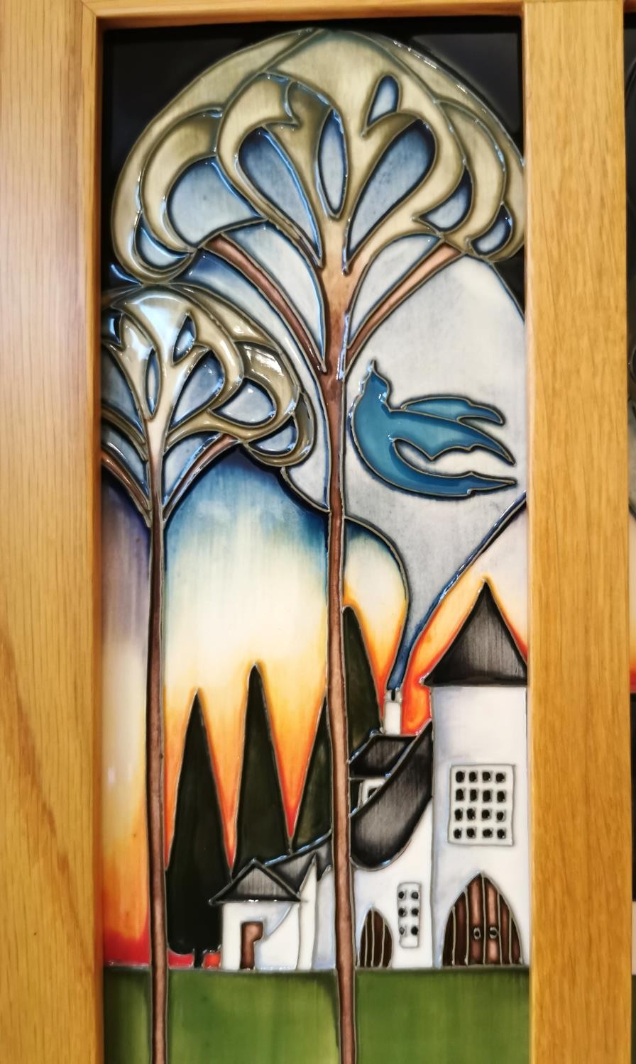 Kerry Goodwin for Moorcroft, Eventide House, The Gate, limited edition boxed pottery triptych, - Image 6 of 9