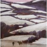 Sue Campion, British (1944-), pastel on board, titled 'Winters Day Shropshire', signed and gallery