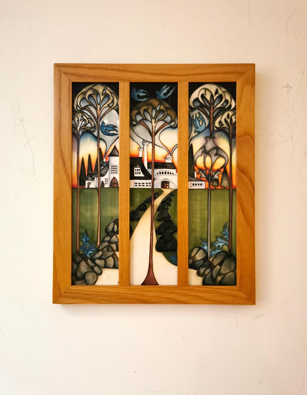 Kerry Goodwin for Moorcroft, Eventide House, The Gate, limited edition boxed pottery triptych, - Image 2 of 9