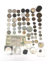 A large collection of British and world coins to include a President Kennedy half dollar 1967,