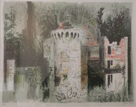 John Piper, British (1903-1992), lithograph in colours, Hors D' Commerce, 'Scotney Castle, Kent',