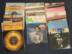 Mix of albums including works by artists such as; 'America', 'Peter Frampton', 'The Beach Boys', '