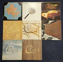 8x 12" LPs by Chicago, 'Chicago V' includes both posters (last 2 pictures).