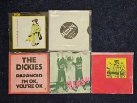 5 Classic punk 7" singles - The Clash, Vapours and The DICKIES on transparent vinyl. (5)