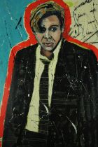 † Koos de Wet, South African, (b.1973), acrylic on canvas, 'Exclamation', signed. H.149 W.120cm.