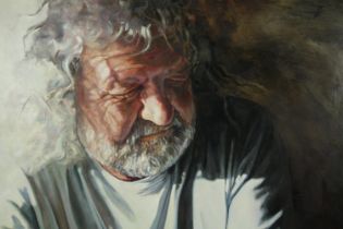 † Ronel Kellerman, (b.1974), oil on board, 'Contemplation', signed and dated 2011. H.80 W.120cm.