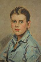 Luis Alberto Sangroniz (1896-1943) oil on canvas portrait of a boy, signed and dated 1934. H.71 W.