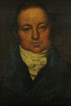 A 19th century oil on canvas, portrait of a gentleman, H.40 W.33cm.