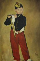 After Edouard Manet, 'The Fifer' oil on canvas, signed F. Lewin. H.76 W.46cm.