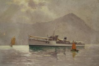 Thomas G Purvis (1861-1933) oil on canvas, a gentleman's yacht off Hong Kong, signed and dated 1930.