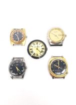Five gentleman's automatic vintage watches, including an Empress Datomatic with a gold face, a