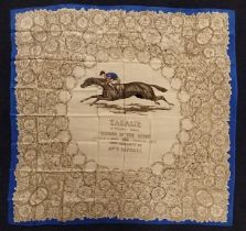 A silk racing scarf ''Tagalie'' winner of the Derby 1912 - the central cartouche with racing horse