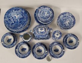 A large collection of Copeland Spode blue and white transfer printed 'Italian' wares (Qty 40 pieces)