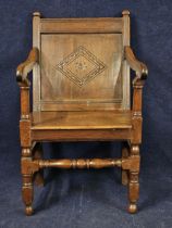 An 18th century style Wainscott armchair, probably early 20th century.
