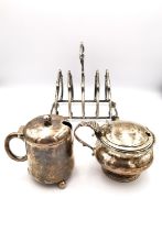 A collection of Victorian silver and white metal, including an Art Nouveau design silver toast
