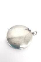 A Victorian Asprey and Co circular silver vesta case with hinged lid. Hallmarked: Asprey, London,