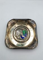 Kate Harris for William Hutton & Sons Ltd, a silver and enameled Arts and Crafts decorative