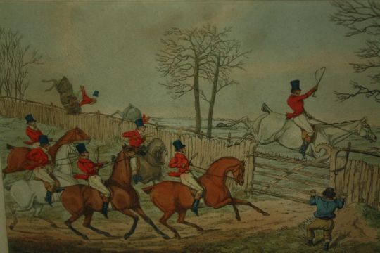 A set of four 19th century hunting prints, framed and glazed. H.40 W.46cm. (each). - Image 2 of 6