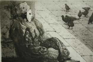 Wilfred Fairclough (1907 - 1996), etching, 'a Venice clown', signed in pencil, framed and glazed.