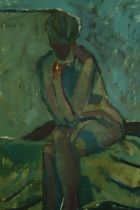 Diana Boyd, pastel, a seated nude, signed Di, framed and glazed. H.67 W.46cm.