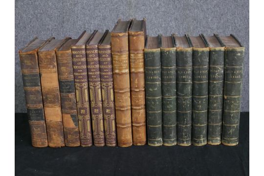 A miscellaneous collection of leather bound books, history, sociology and Shakespeare. H.30 W. - Image 1 of 9