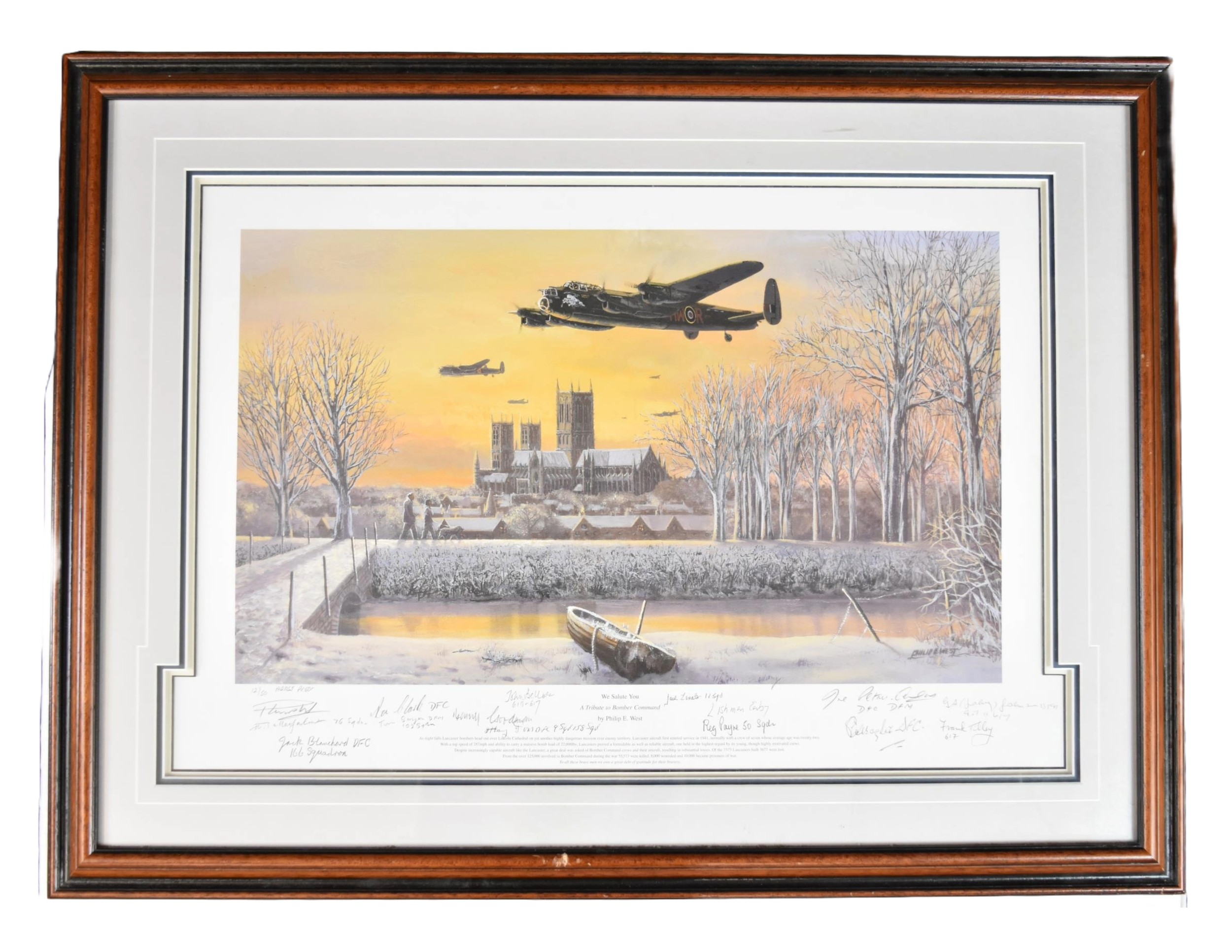 Two limited edition Philip West prints, A Tribute to Bomber Command, 617 squadron, each multi signed - Image 2 of 18