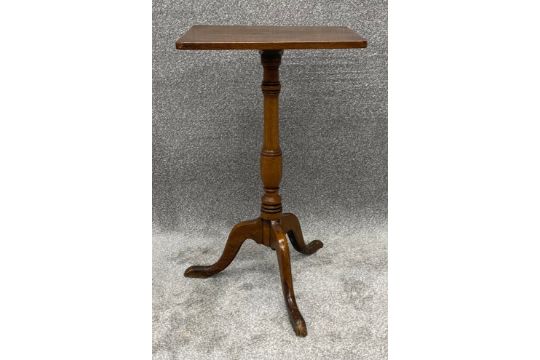 A 19th century oak lamp table on tripod base. H.72 W.42 D.34cm - Image 1 of 5