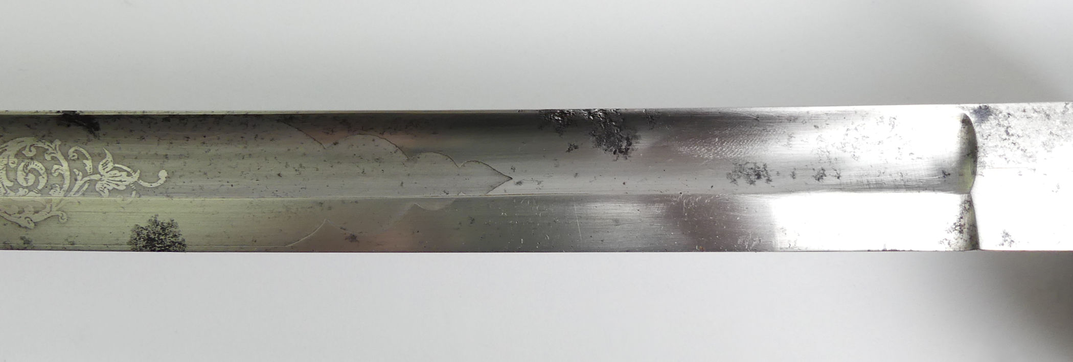 Royal Naval officers sword, the fullered blade marked London Made. Blade with crown over fouled - Image 13 of 19