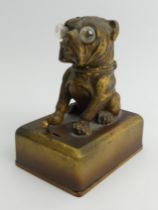 Unusual spelter Bonzo dog watch holder light figure, C.1920, 11.5cm.