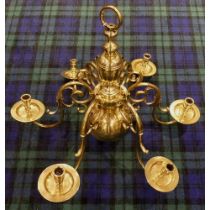 A good quality 19th century brass six branch chandelier. 69 x 80 cm. Collection only.