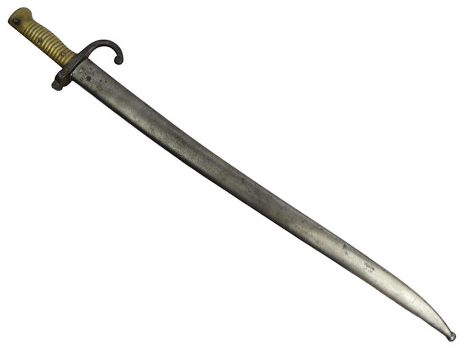 French Chassepot socket bayonet and scabbard bayonet 70cm long, total length 71cm. - Image 2 of 8