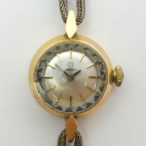Ladies Omega 14ct gold manual wind watch, 18mm including button. UK Postage £12. Condition Report: