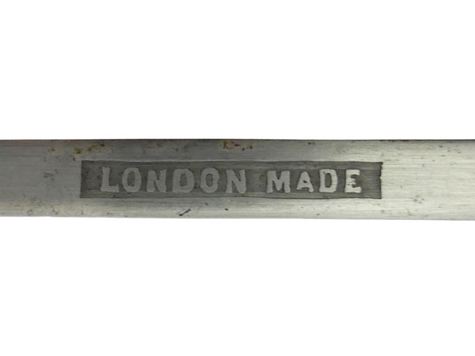 Royal Naval officers sword, the fullered blade marked London Made. Blade with crown over fouled - Image 6 of 19
