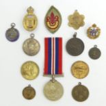 Various medals and medallions inc. some silver examples.