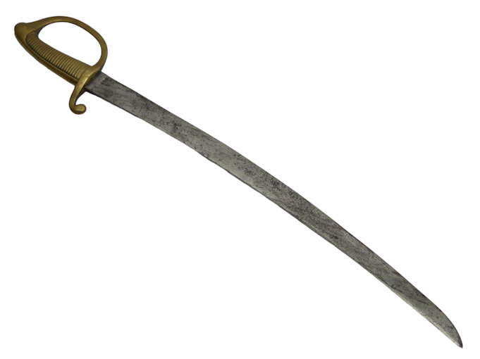 Naval sabre with brass handle impressed C?S 73cm overall length. - Image 2 of 3