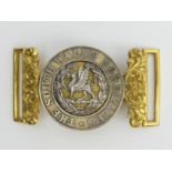 The South Wales Borders Victorian officers waist belt clasp, 88mm x 45mm.