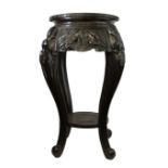 Early 2oth century Chinese carved wooden jardiniere stand. 77cm. Collection only.