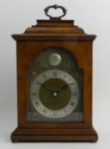 Mappin & Webb Elliott burr walnut cased mantel clock, 28cm x 17cm.