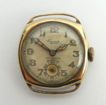 Gents 9ct gold Everite manual wind watch, Birm. 1932, 18.1 grams gross, 31.6mm inc. button.