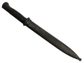 K98 bayonet with matching scabbard, both numbered 6058, 40.5cm.