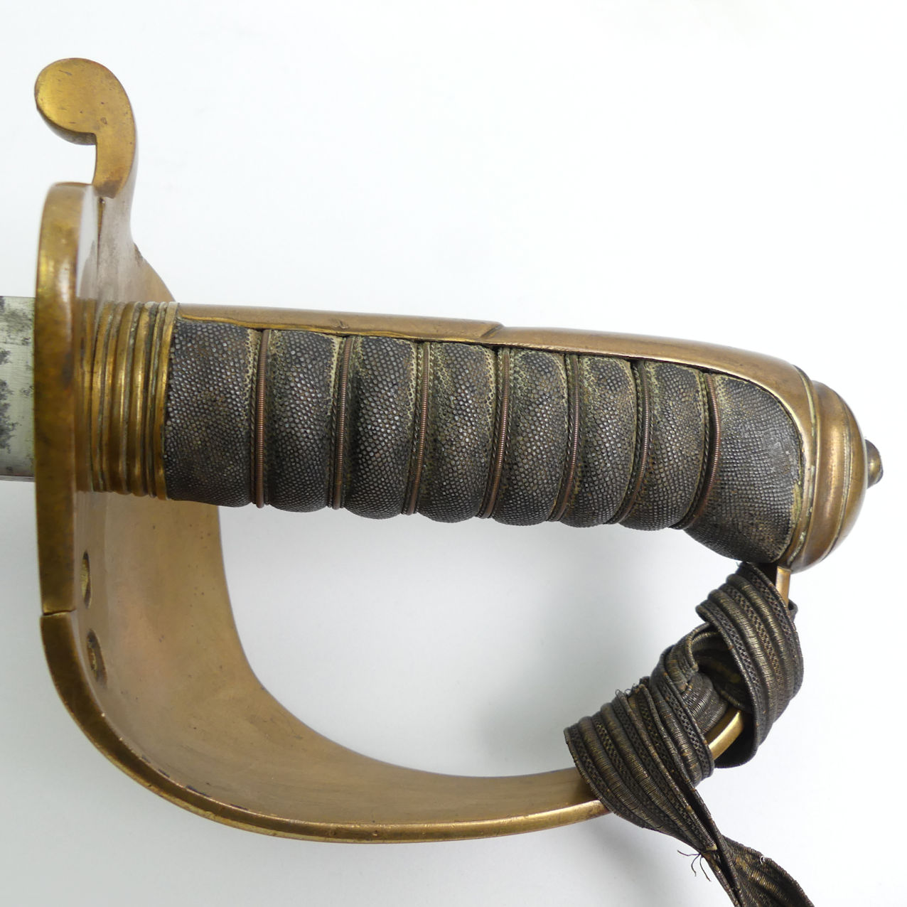 Royal Naval officers sword, the fullered blade marked London Made. Blade with crown over fouled - Image 11 of 19