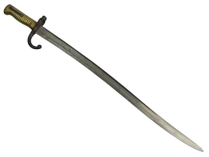 French Chassepot socket bayonet and scabbard bayonet 70cm long, total length 71cm. - Image 4 of 8