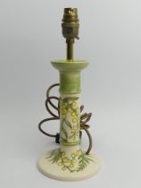 Moorcroft 'waffle' design candlestick table lamp, 30cm.