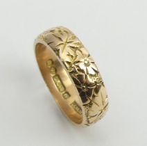 9ct rose gold wedding ring, London 1904, 4.3 grams, 5.5mm, size P1/2.