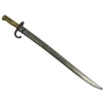 French Chassepot socket bayonet and scabbard bayonet 70cm long, total length 71cm.