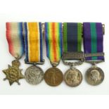 World War I miniature medal inc. Afghanistan and Iraq.
