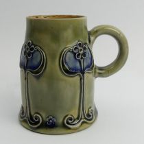 Royal Doulton Art Nouveau pottery tankard, 10cm.