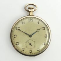 Cyma gold plated open face pocket watch, 46 x 61mm. Condition Report: In good working order.